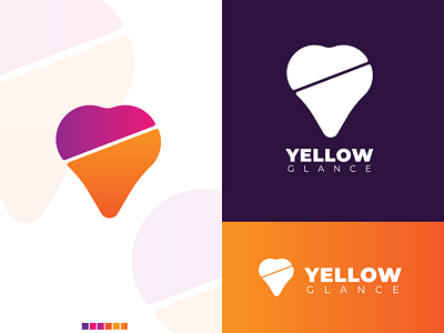 Yellow Glance Logo Concept art branding design icon illustration logo minimal typography vector web