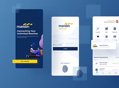 Mobile Banking Mandiri UI app design minimal ui ux