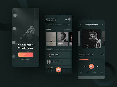 Music & Podcast Streamer Apps app design figma minimal mobile ui uiapps uiux uiuxdesign ux