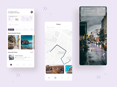 Travel and Map Tracking App app design figma minimal mobileapp ui uidesign uiux uiuxdesign ux