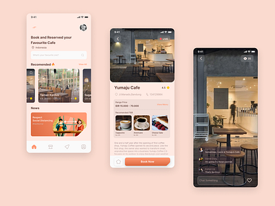 UI - Book Nearest Cafe in Town app design figma ui uidesign uiuxdesign ux