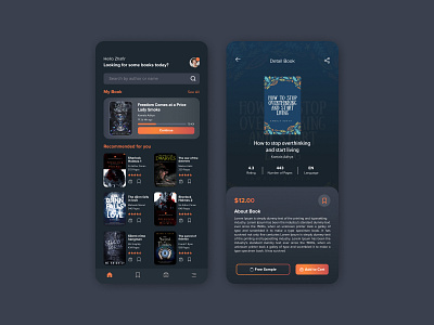 Book Store App app book design minimal store typography ui ux