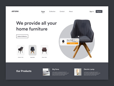 AllFURNI - Furniture web design app design furniture furniture app furniture store furniture website minimal ui ux
