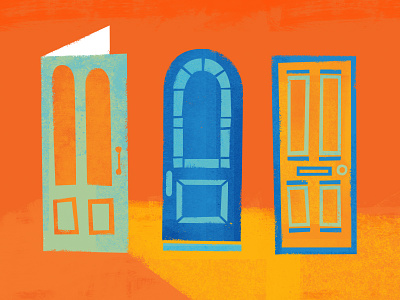 Doors doors editorial illustration states texture