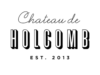 Chateau de Holcomb branding logo sans serif script typography wine