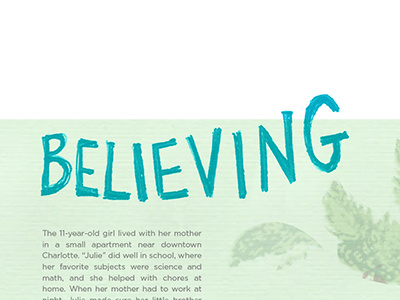 Believing hand drawn lettering titles typography