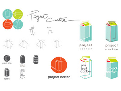 Project Carton Logo branding carton design development fit ny identity impossible geometry in progress shelf impact