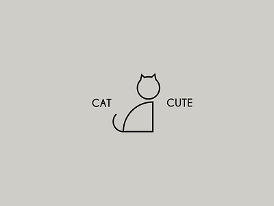 CAT AND CUTE LOGO brand design designs graphicdesign logo animal logodesign minimalist logo