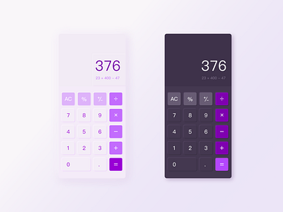 Calculator - DailyUI 4 calculator dailyui dailyui 004 neumorphism purple ui