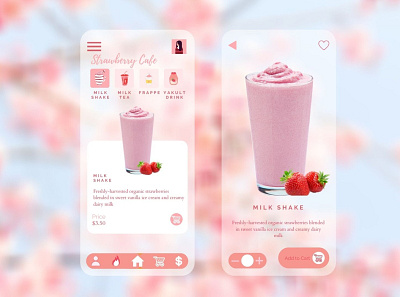 Strawberry-themed Chic Cafe Mobile App Design Concept app app concept app design app designer app designers app ui app ui design branding design food app marytheresebarja marytheresevillafuerte barja marytheresevillafuertebarja mobile app mobile app design mobile apps mobile design mobile ui ui ux