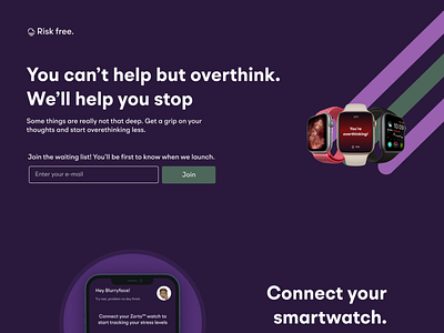 landing page for overthinking app