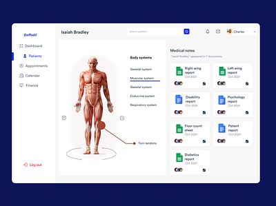 daffodil, an electronic health record platform app dashboard design ehr figma health health tech portfolio ui ui design ux