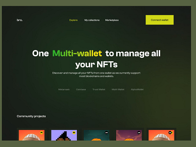 landing page for an nft multi wallet design figma portfolio ui ui design ux