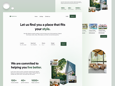 landing page for housing website app design figma portfolio ui ui design ux