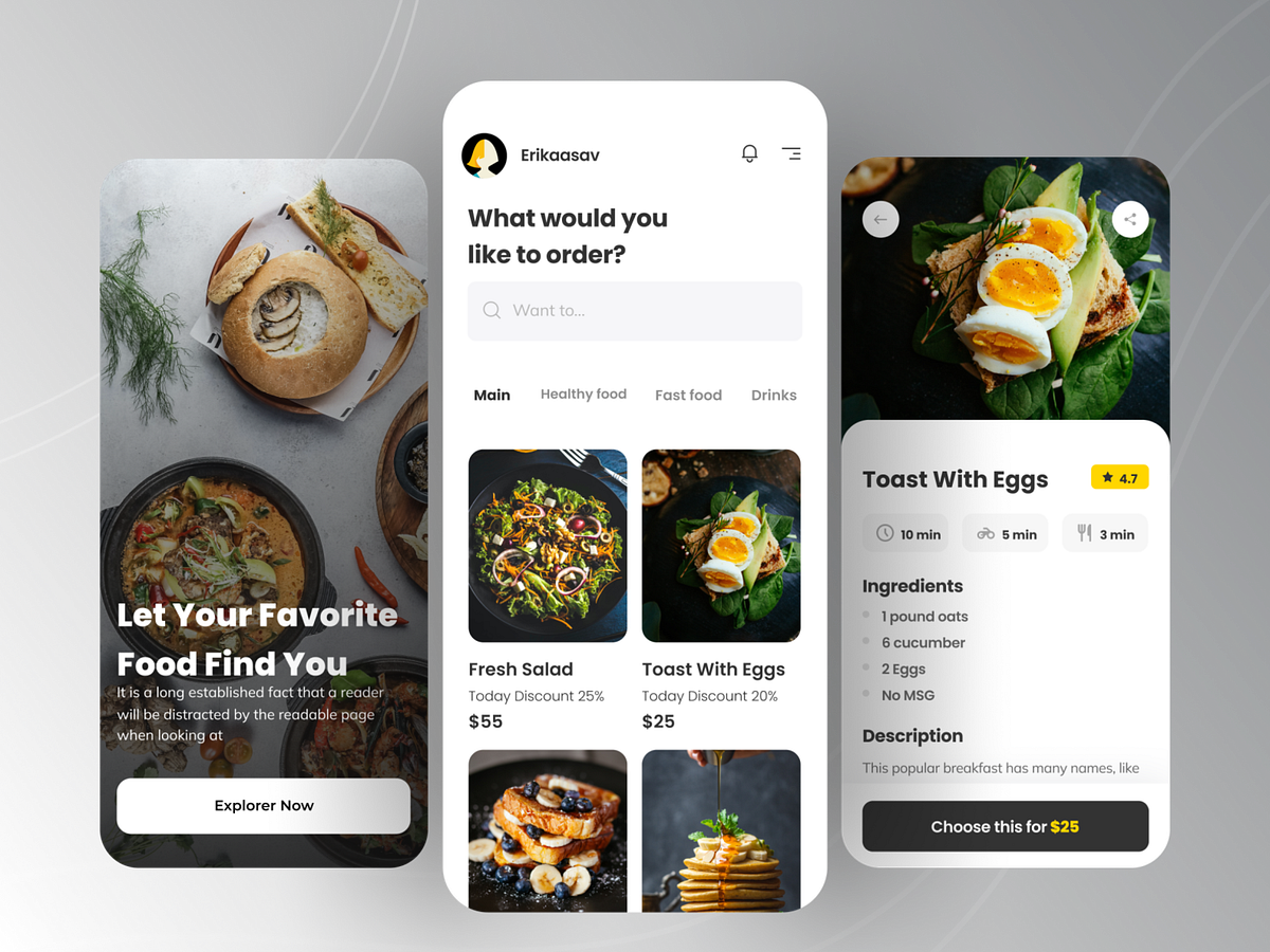 Food Mobile Apps by Erikawidya on Dribbble