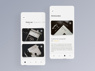 E-Book app interface android app design drop shadow ebook ecommerce flat gredient ios app design minimal store trend trendy design typography ui ux