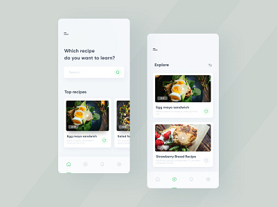 Learn how to cook android app app color cooking app design drop shadow flat ios learning app minimal recipe app trend trendy tutorial typography ui ux video video tutorial