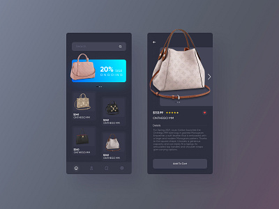 E Commerce App Interface Concept 2021 app bag branding color design drop shadow ecommerce flat gredient hand bag minimal personal brand trend trendy design ui ux