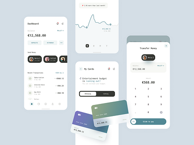 Finance Management App UI app banking cards charts design finance flat minimal trend ui ux