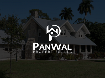 Panwal Properties LLC logo creative logo design home logo logo design logo designer p w logo panwal properties logo pw home logo real estate logo