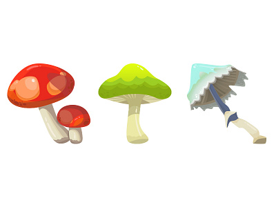 Mushrooms ai breath of the wild food illustration illustrator ingredients legend of zelda mushroom vector zelda