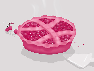 Dribbble Berry Pie cartoon cherry cherry pie dribbble illustration photoshop pie