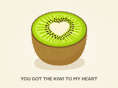 Kiwi brown fruit green kiwi pun