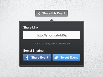 Share Event widget share facebook twitter blue dark event copy