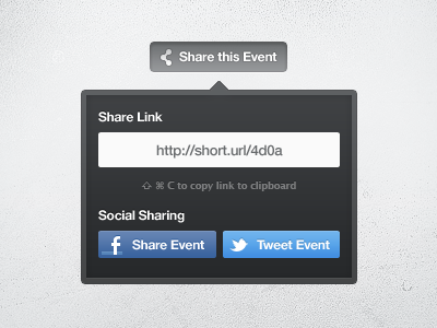 Share Event blue copy dark event facebook share twitter widget