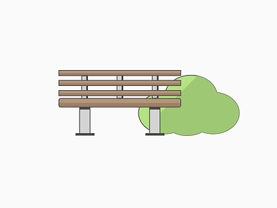 Park Bench illustration line art park bench skyline
