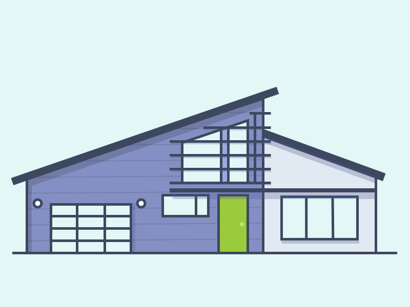 Modern Home Process [GIF] animation building gif illustration line art modern skyline