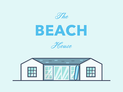 The Beach House beach building home house illustration line art skyline