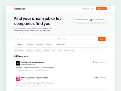 Job Listing Platform job board job listing product design uidesign uxdesign