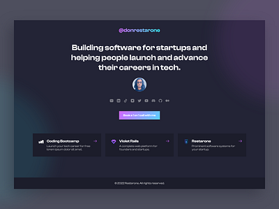 All Links Landing Page dark theme landing page uidesign uxdesign website