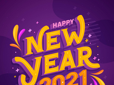 Happy New Year 2021 2021 art branding design happy new year 2021 icon illustrator lettering logo new year type typography