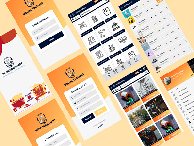 Indiaudyogmart a e-commerce app Ui-kit part-1 app app concept app design app interface app ui kit application application design concept e commerce app e commerce shop ui ux ui design