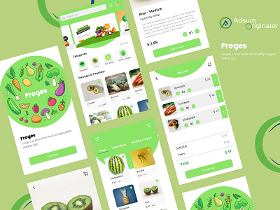 Freges a vegetables & fruits selling app adsum adsum originator adsumoriginator app app concept app design app interface app ui kit application application ui concept concept ui originator ui ux ui ux designer vagetables app