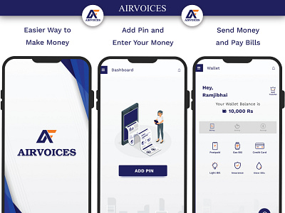 AIRVOICES A PAYMENT APP DESIGN CONCEPT adsum adsumoriginator app app concept app design app interface app ui app ui ux application concept illustration originator