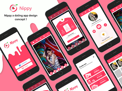 nippy a dating app design concept adsum adsumoriginator app app concept app interface app ui app ui ux application application design deating app originator uiux user experience design user interface design