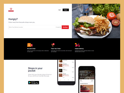 FOOD APP WEB LANDING PAGE DESIGN