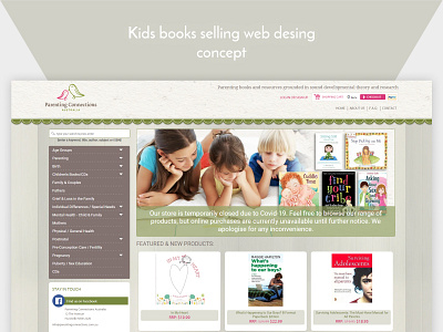 KIDS BOOK STORE WEBSITE DESIGN adobe illustrator adsum adsumoriginator concept landing design originator uiux user experience design user interface design web concept web design web development web landing page web layout web ui web ui ux web uiux website