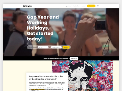 LetsLive a Traveling app design concept adsum adsumoriginator app concept app interface application ui concept landing page concept landingpage originator uiux user experience design user interface design web app web design web development web ui web ui design