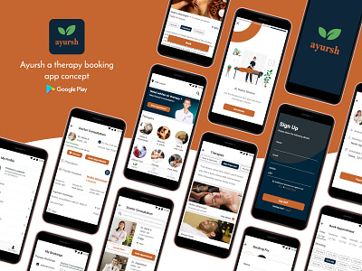 Ayursh a therapy booking app design concept