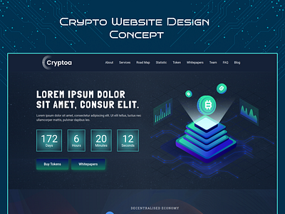 Crypto Website Design Concept adsumoriginator bitcoin blockchain concept crypto cryptocurrency figma user interface design web design website wordpress