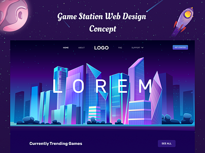 Game Station Web Design Concept concept game design gamestation gaming video game visual web design