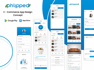 Phlipped E - Commerce App Design Concept adsumoriginator android app design design e commerce e commerce app figma ios mobile app uiux user interface