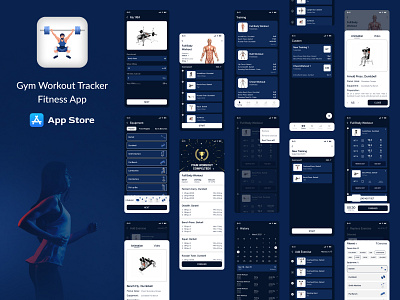Gym Workout Tracker adsumoriginator app design exercise figma fitness gym mobile app training uiux workout yoga