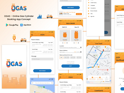 OGAS - Online Gas Cylinder Booking App Concept adsumoriginator app design figma flutter app o gas online gas cylinder booking app uiux user experience design user interface design