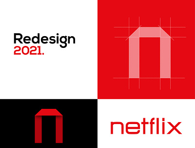 Netflix logo redesign | Letter mark | Modern logo abstract branding letter mark lettering logo logo maker minimalist modern logo n logo netflix redesign