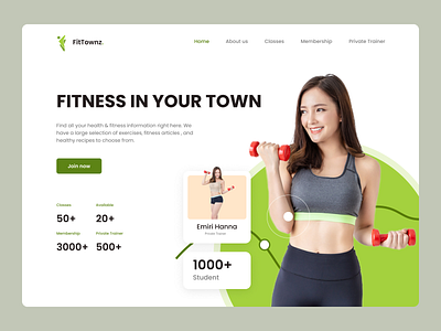 FitTownz Fitness Landing Page landingpage ui we web